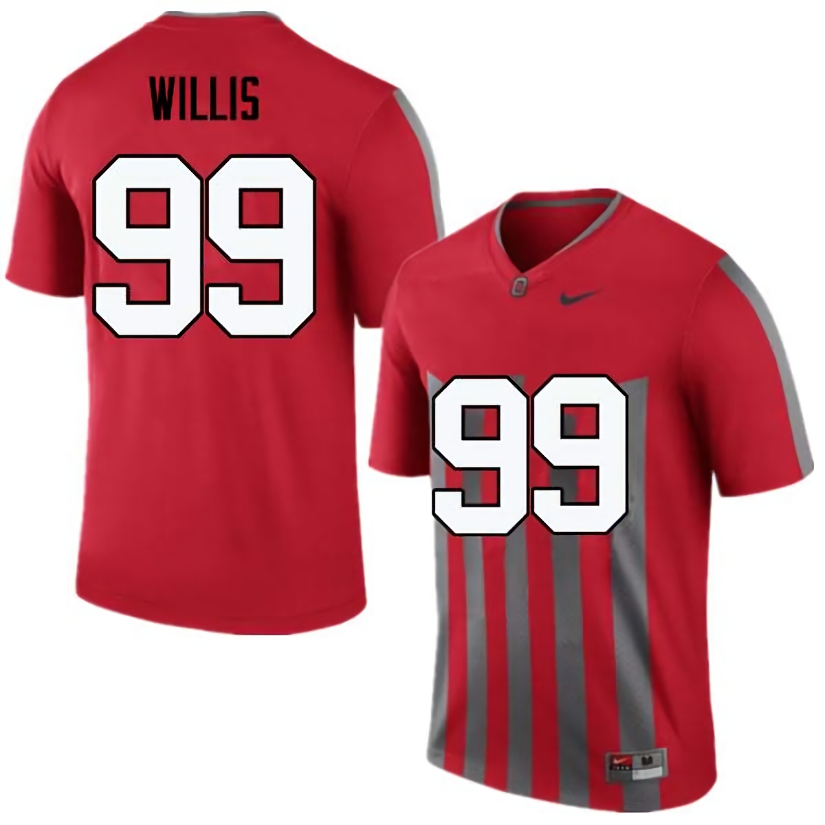 Bill Willis Ohio State Buckeyes Men's NCAA #99 Nike Throwback Red College Stitched Football Jersey GSP5656VP